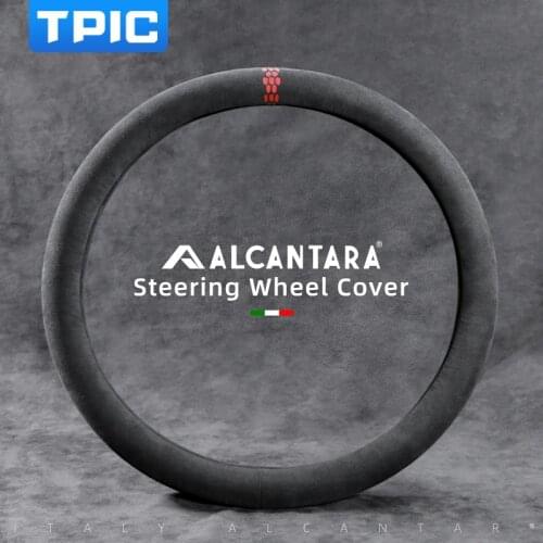 TPIC For Volkswagen Polo B5 B6 B7 Universal Four Seasons Alcantara Fur Car Steering Wheel Cover Car Interior Accessories 15 Inch