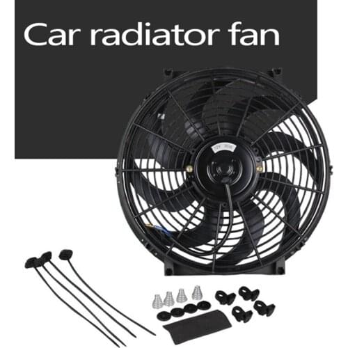 Universal 7 Inch Car Water Oil Cooler Dc12V Pull/Push Bend Black Blade Electric Cooling Radiator Fan for Car Kart Buggy
