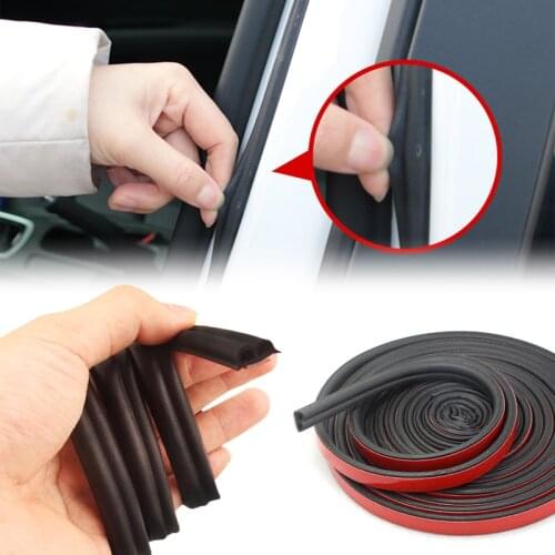 Car Door Sealing Strip 4/5/10/16 Meters B Type Car Rubber Seal Sound Insulation Weatherstrip Edge Noise Insulation Accessories