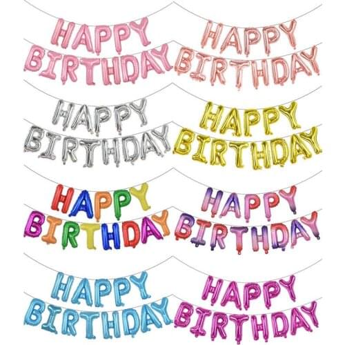 Happy Birthday Balloon Letter Alphabe Rose Gold Foil Balloon Wedding Party Birthday Decoration Adult Kids Helium Party Balloon