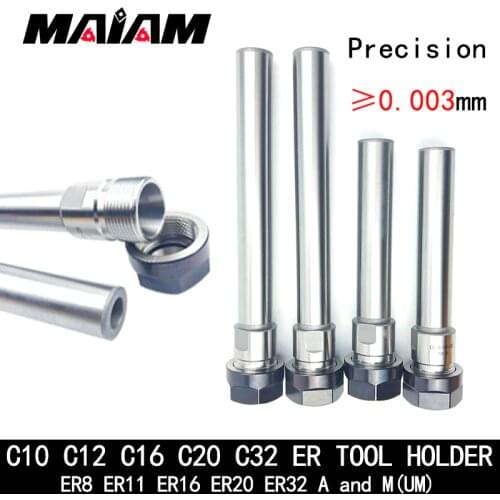 High precision 0.003 extension tool er8 er11 er16 er20 er25 er32 c10 c12 c16 c20 c25 c32 tool holder for er collet chuck milling
