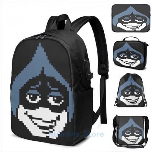 Funny Graphic print Delta Rune Lancer USB Charge Backpack men School bags Women bag Travel laptop bag