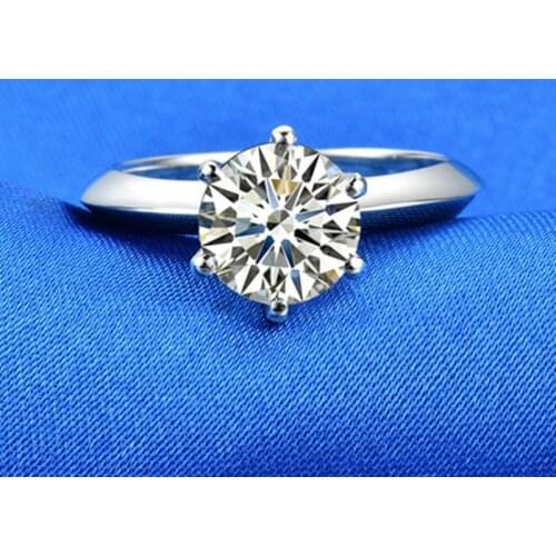 Real Natural Moissanite 3ct Carat Rings for Women Engagement S925 Silver Ring Plated AU750 D Color Bride Jewelry Drop Shipping