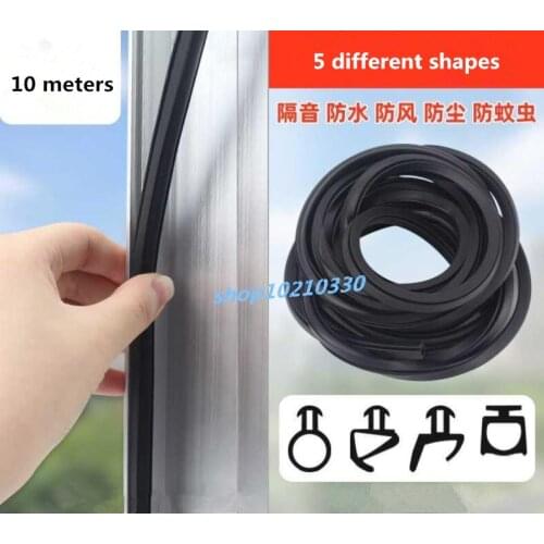 10M/Lot 5 Different Shapes Rubber door seal strip window insulation windproof waterproof EPDM rubber strip window seals