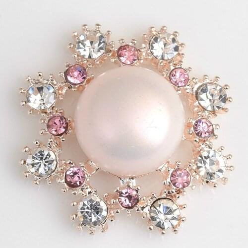 10pcs Pearl Rhinestone Buttons Flatback Decorative For Handicraft Bowknot Flower Decoration Embellishments Diy Craft Supplies