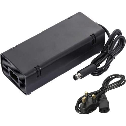 100PCS High quality UK Plug 12V 115W AC Adapter Charger Power Supply Cord Cable For Xbox360 Xbox 360 E with DC cable