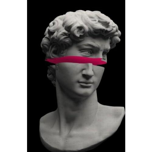 12style Choose Funny Art Vaporwave Sculpture of David Art Film Print Silk Poster for Your Home Wall Decor 24x36inch