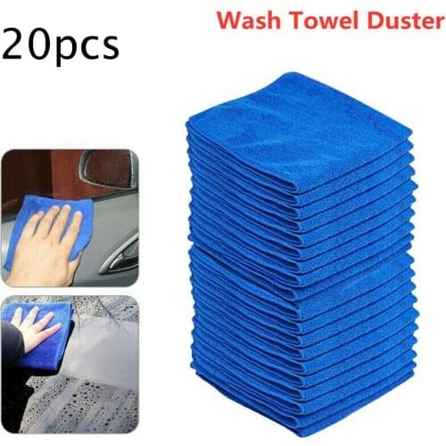 20PCS Large Microfibre Cleaning Auto Car Detailing Soft Cloths Wash Towel Duster Square Towel For Care Clean Car Towels Dropship