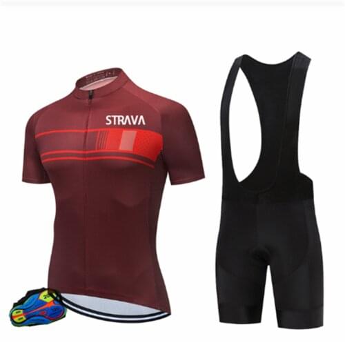 2021 STRAVA Pro Team MTB Uniform summer cycling Jersey Bicycle Clothing Breathable Men Short Sleeve shirt Bike bib shorts