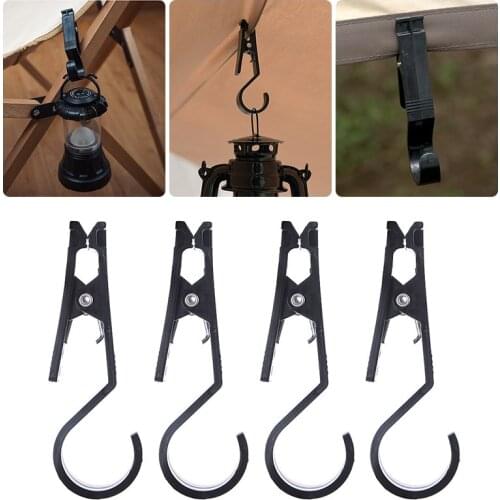 4 Pcs/set Outdoor Tent Canopy Cloth Clip Hook Holder Portable Multifunctional Tool Tent Pegs Camping Accessories