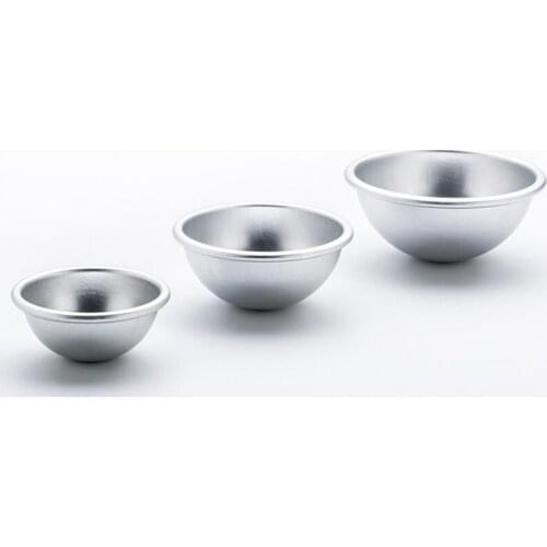 6pcs/setRound Aluminium Alloy Bath Bomb Molds DIY Tool Bath Bomb Salt Ball Homemade Crafting Semicircle Sphere Metal Bath Tool