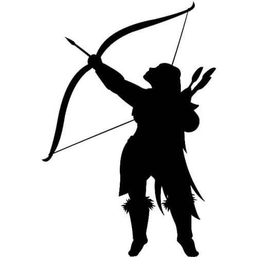 9.6*14CM Mystery Silhoutte Indian Archer Covering The Body Cool Car Sticker Warrior Decal Black/Silver Vinyl C20-1652