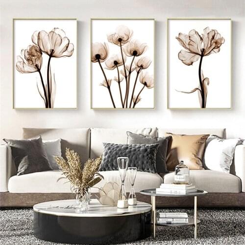 Abstract Wall Canvas Art Flowers Painting Vintage Floarl Poster and Prints Nodic Minimalist Pictures for Aisle Living Room Decor