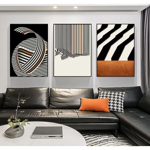 Abstract Geometric Lines Pictures Canvas Painting Modern Posters for Home Design Wall Art Decorative for Living Room No Frame