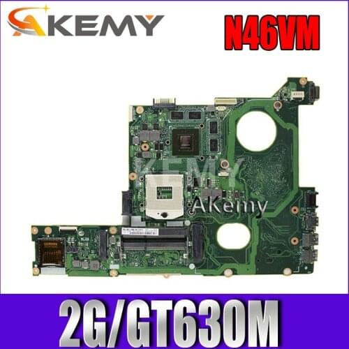 Akemy N46VM GT630M Onboard 2 gb Motherboard For Asus N46V N46VM N46VZ N46VB N46VJ Laptop Mainboard 100% Testado Rev 2.1