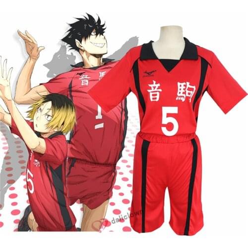 Anime Haikyuu Nekoma High School #5 Kenma Kozume Kuroo Tetsurou Cosplay Costume Jersey Sportswear Uniform
