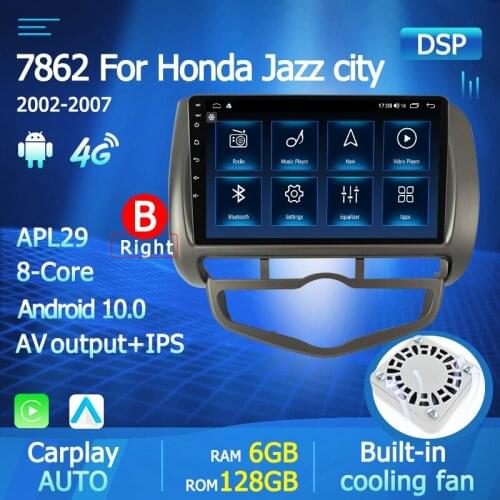 Yelloberry New 7862 model!Android 10.0 car Multimedia Stereo For HONDA JAZZ City 2002-2004 2005 2006 2007 radio GPS navi player