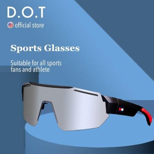 D.O.T 2021 Cycling Glasses Sport Sunglasses Mountain Bike Road Riding Biking Bicycle Eyewear Goggles UV400 Protection