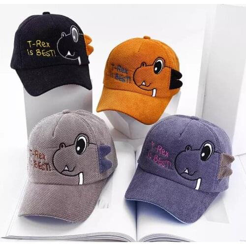 Spring Autumn Baby Caps Cartoon Dinosaur Kids Boy Baseball Cap Adjustable Fashion Toddler Infant Hat Sun Protection Girl Hats
