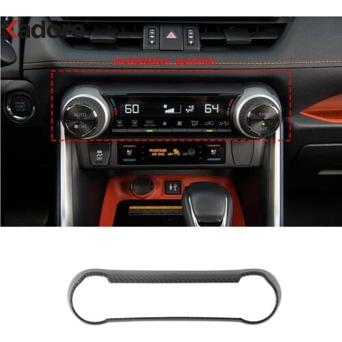 For Toyota RAV4 RAV 4 2019 2020 2021 Interior Accessories Carbon Fiber Car Styling Air Conditioning Adjustment Switch Cover Trim