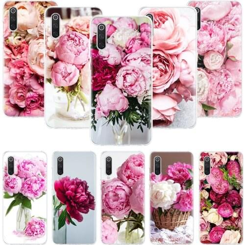 Elegant Pink Purple Peony Flower On the Vase Case for Xiaomi Redmi Note 10 9 9S 8 7 6 8T 8A 7A 6A S2 K20 MI 10 9 8 CC9 F1 Lite P