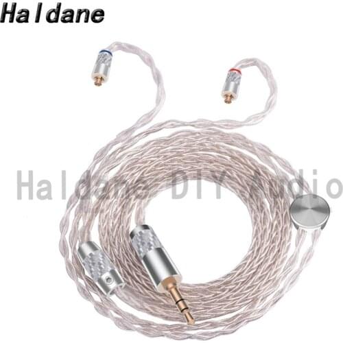 Haldane HIFI 3.5/2.5/4.4 Balanced（Soft 1.2m）7nOCC Silver plated Headphone Upgrade Cable MMCX Connector Headphone Plug