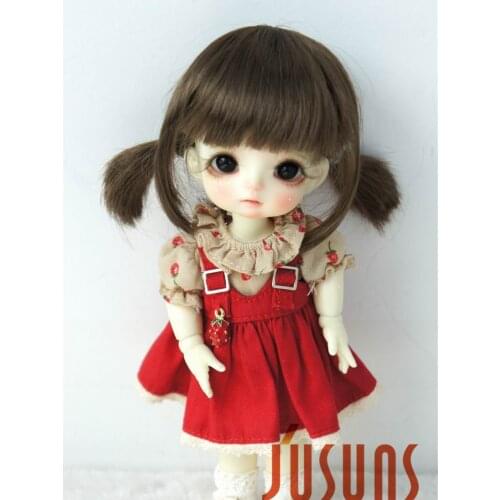 JD387 1/12 1/8 1/6 Cute Two Pony BJD synthetic mohair wig size 3-4 inch 5-6inch 6-7inch soft hair style fashion doll accessories