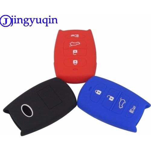 Jingyuqin 4 Buttons Car Key Fob Silicone Rubber Cover Holder Protect Case For Toyota Smart Key