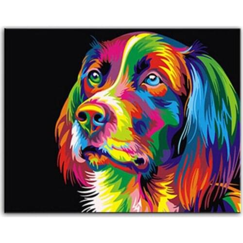 Oil Painting handmade Modern Canvas on Paintings Home living room Decor Home decoration painting Wall Art Colorful dog 17022210