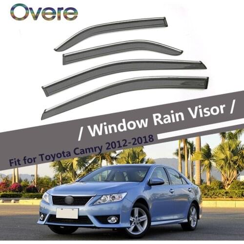 Overe 4Pcs/1Set Smoke Window Rain Visor For Toyota Camry XV50 XV70 2012-2014 2015 2016 2017 2018 Awnings Shelters Accessories