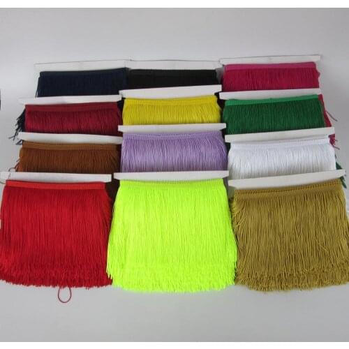 10 Yards of Pack 15cm Width Fringe Trim Lace Polyerter Fibre Tassel Clothes Accessories Latin Wedding Dress Tassel Ribbon Diy