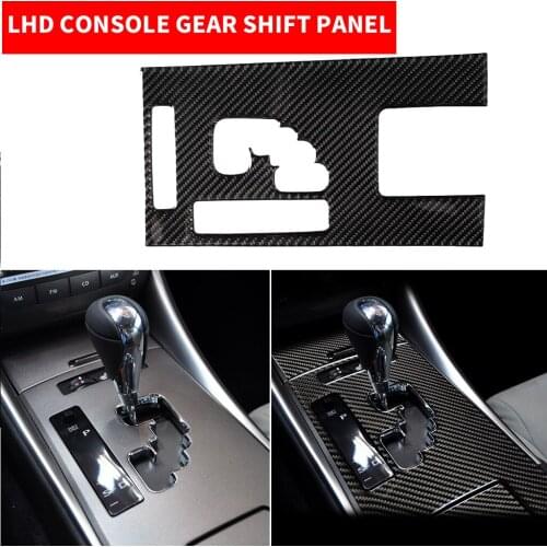 LHD RHD Styling Real Carbon Fiber Car Console Gear Shift Panel Decorative Sticker Trim Cover For LEXUS IS250 300 350C 2006-2012