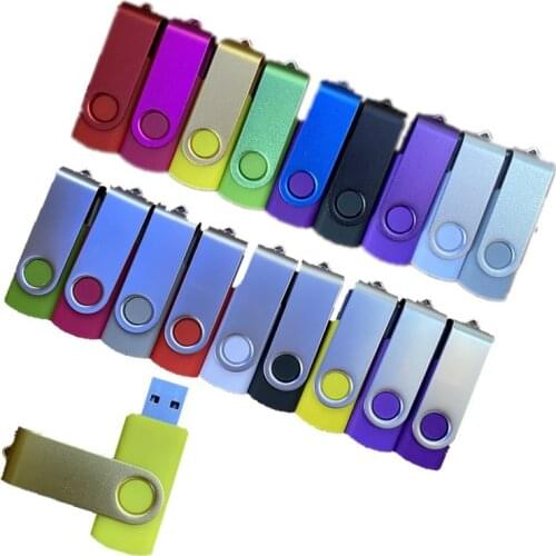 Metal rotatable USB flash drive 32GB 64GB colorful Pen drive USB 16GB 8GB 4GB memory stick USB Portable pendrive High Speed