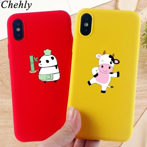 Fashion Panda Phone Case for IPhone 6s 7 8 11 Plus Pro X XS MAX XR Bear Cases Soft Silicone Fitted TPU Back Cover Accessories