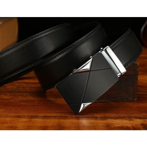 Aoluolan Cowhide Leather men Designer Luxury Famous High quality men Belts for men Free shipping Automatic buckle belts