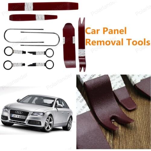 Red 10 Pcs Car Radio CD Stereo Interior Removal Install Auto Body Repair Tools Fastener Remover Door Panel Trim Removal Tool
