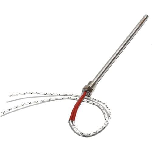 8mm Dia 350~600mm DN8/12mm Threaded Single-head Heating Tube 110V/220V/380V 201 Stainless Steel Heating Rod with Nut