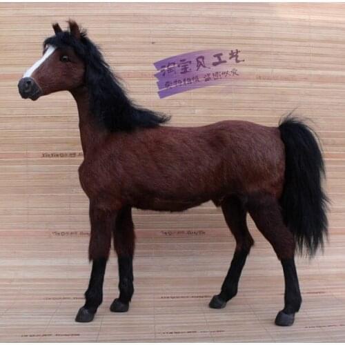 New simulation 1:6 war horse toy polyethylene&furs brown blood horse gift about 32x8xx34cm 1292