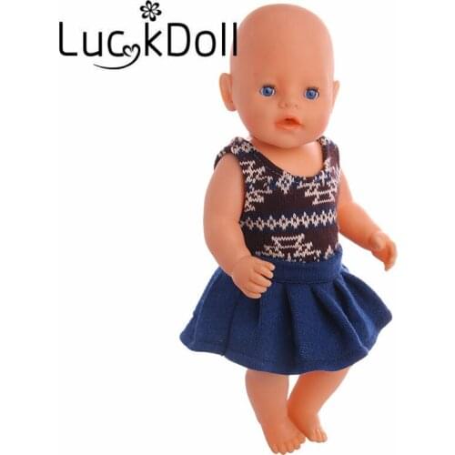 New Arrival Sleeveless Sweater Skirt Set for 18-Inch Doll, Childrens Best Birthday Present