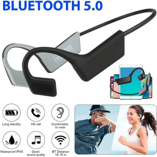 Pcmos Open Ear IPX5 Wireless Bone Conduction Headphones Bluetooth 5.0 Sports Headsets Car Earphones Auto Interior Accessories