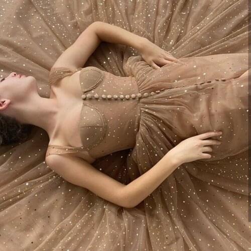 SoDigne 2021 Prom Dress Sparkly Tulle Puff Wedding Party Dresses Sweetheart Buttons A Line Prom Homecoming Gown