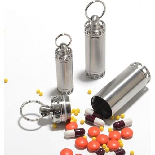 Portable Outdoor Survival Waterproof Capsule Seal Bottles Case Container