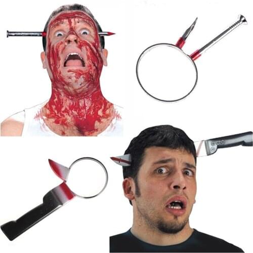 Knife Headband Halloween Horror Axe Scissor Headband Decors Headband Halloween Party Supplies Zombie Cosplay Props Decors 5z