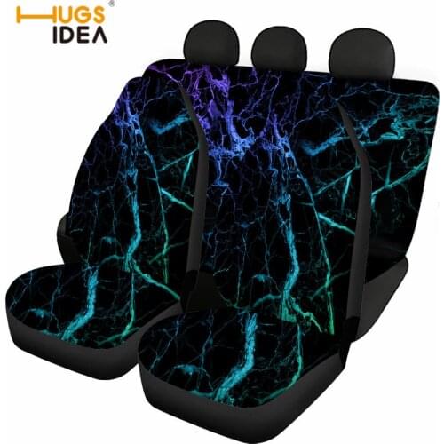 Colorful Marble Car Seat Covers Set of 4 Vehicle Seat Protector Car Covers for Auto Cars Sedan SUV Automotive Interior Universal