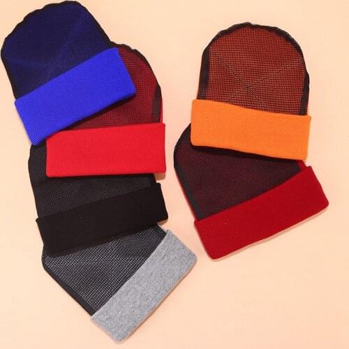 B-boy Dancing Beanies Hat Boys Girls Mesh Hat Warm Bboy Rotating BATTLE Hip Hop Knitting Hat Dropshipping