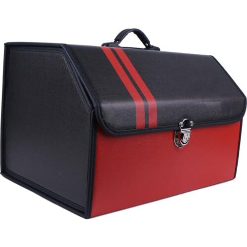 Support Customization LOGO Car Storage Bag PU Leather Trunk Organizer Box Storage Bag Folding Folding Auto Trunk Stowing Tidying
