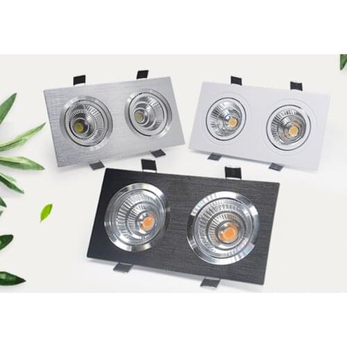 Black Silver Square Dimmable LED COB Downlight 10W 14W 18W 20W 24W LED Recessed Ceiling Downlight LED COB Spot Light AC90-265V
