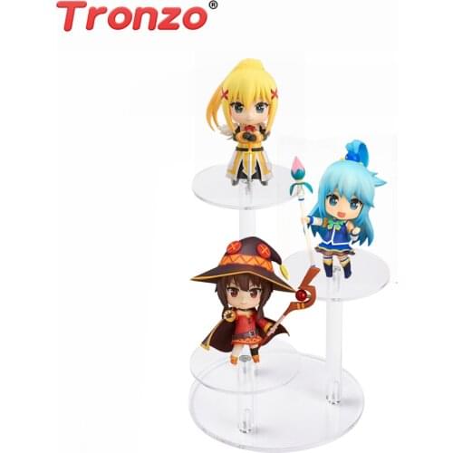 Tronzo 3-layer Circular Acrylic Transparent Action Figure Display Stand Bases Multifunctional Decoration Model Dolls Support