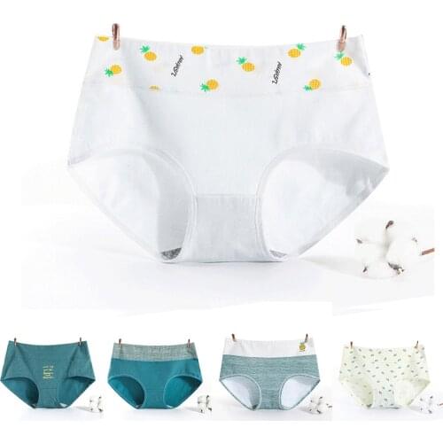 New Women Panties Lady Cotton Underwear Girls Breathable Seamless High Waist Briefs Women Cute Sexy Lingerie Intimates