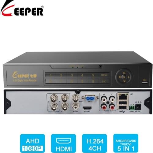 KEEPER 4 Channel 1080P AHD Full HD 5 in 1 Hybrid DVR Surveillance Video Recorder Support TVI CVI AHD CVBS IP Camera 4